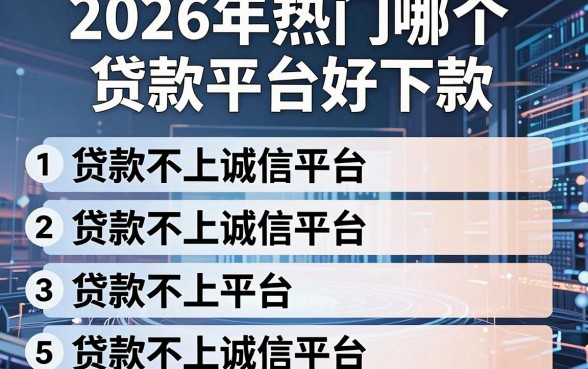 2026年热门哪个贷款平台好下款,整合5个贷款不上诚信平台的平台