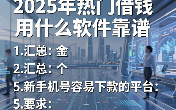 2025年热门借钱用什么软件靠谱，汇总5个新手机号容易下款的平台