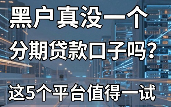 黑户真没一个分期贷款口子吗?这5个平台值得一试!