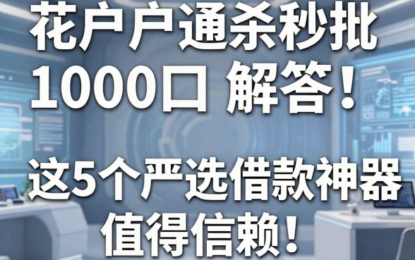 花户户通杀秒批1000口子解答!这5个严选借款神器值得信赖