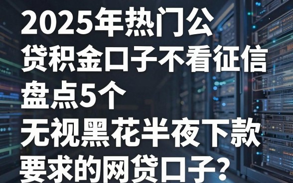 2025年热门公积金贷口子不看征信，盘点5个无视黑花半夜下款的网贷口子