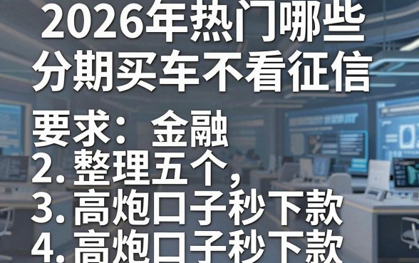 2026年热门哪些分期买车不看征信,整理五个高炮口子秒下款