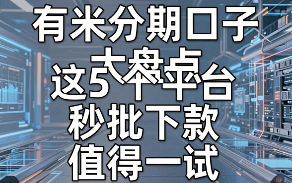 有米分期口子大盘点，这5个平台秒批下款值得一试！