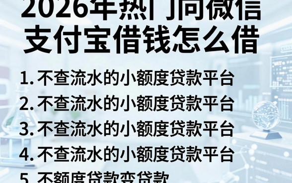 2026年热门向微信支付宝借钱怎么借,罗列五个不查流水的小额度贷款平台