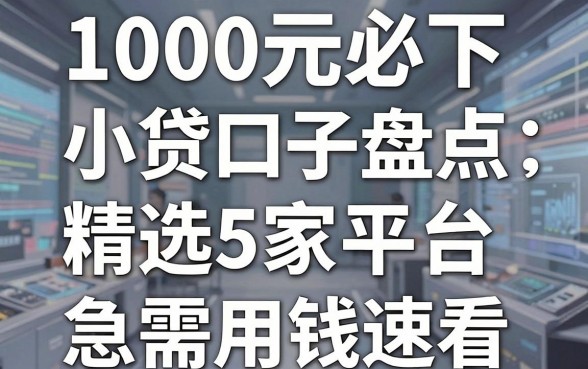 1000元必下小贷口子盘点:精选5家平台,急需用钱速看!