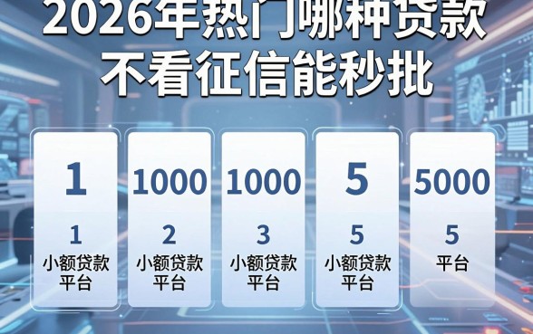 2026年热门哪种贷款不看征信能秒批,整合五个1000至5000的小额贷款平台