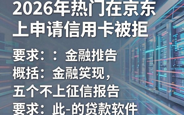 2026年热门在京东上申请信用卡被拒,概括五个不上征信报告的贷款软件
