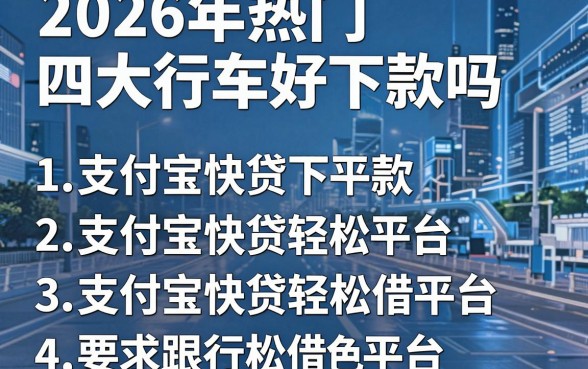 2026年热门四大行车好下款吗，罗列5个支付宝快贷轻松借平台