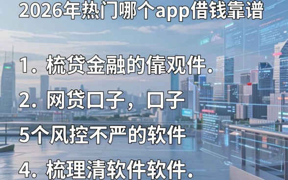 2026年热门哪个app借钱靠谱,梳理5个网贷口子风控不严的软件