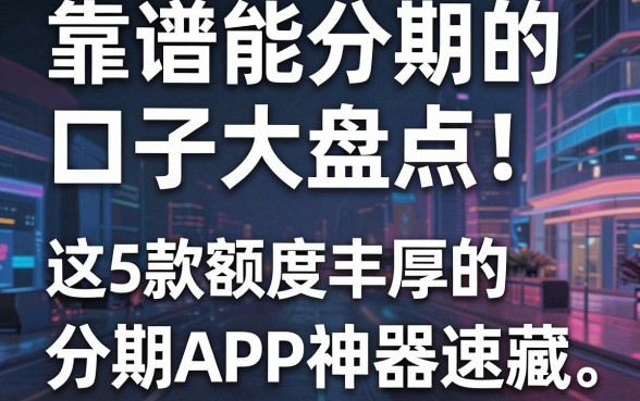 靠谱能分期的口子大盘点！这5款额度丰厚的分期APP神器速藏