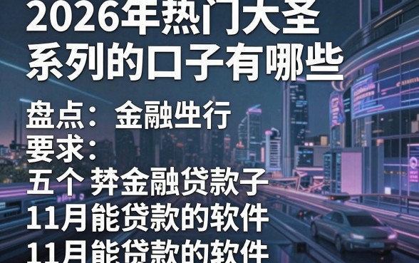 2026年热门大圣系列的口子有哪些,盘点五个11月能贷款的软件