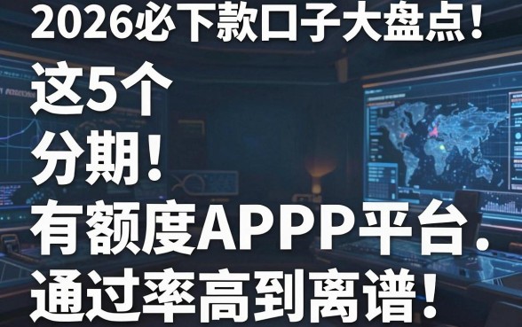 2026必下款口子大盘点！这5个分期有额度APP平台通过率高到离谱