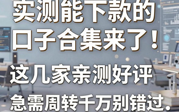 实测能下款的口子合集来了！这几家亲测好评，急需周转千万别错过