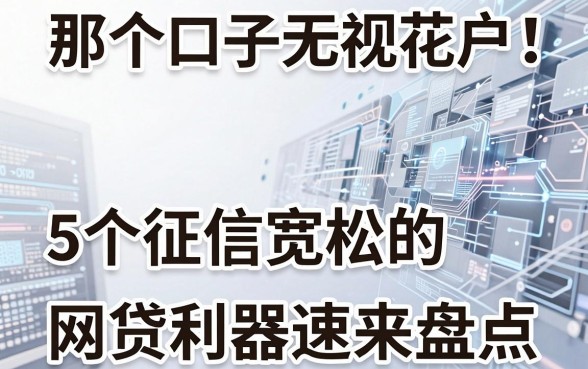 那个口子无视花户！5个征信宽松的网贷利器速来盘点