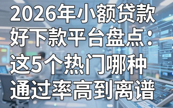 2026年小额贷款好下款平台盘点:这5个热门哪种通过率高到离谱