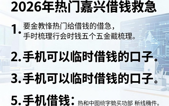 2026年热门嘉兴借钱救急,梳理五个手机可以临时借钱的口子