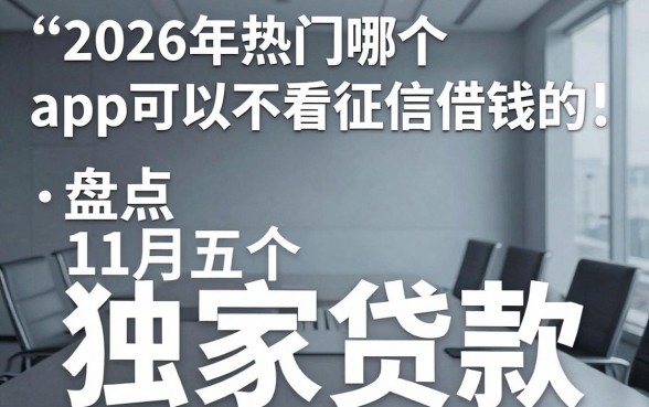2026年热门哪个app可以不看征信借钱的，盘点五个11月独家贷款的软件