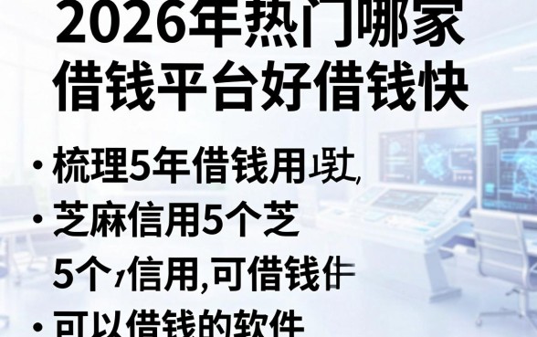 2026年热门哪家借钱平台好借钱快,梳理5个芝麻信用可以借钱的软件