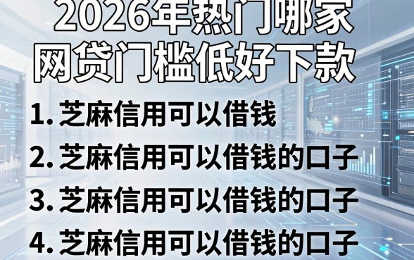 2026年热门哪家网贷门槛低好下款,整理五个芝麻信用可以借钱的口子