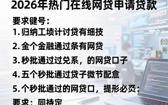 2026年热门在线网贷申请贷款,归纳五个秒批通过的网贷口子