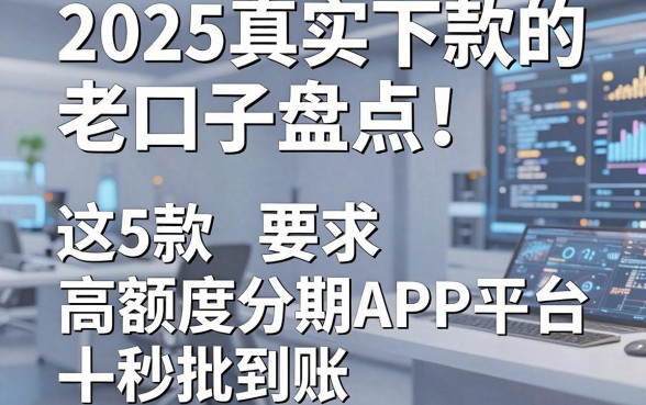 2025真实下款的老口子盘点！这5款高额度分期APP平台秒批到账