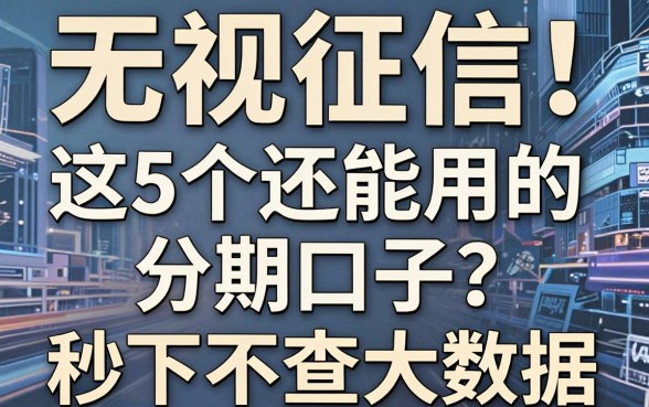无视征信！这5个还能用的分期口子，秒下不查大数据！