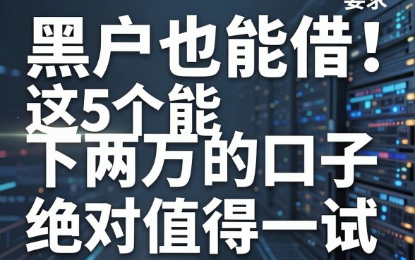 黑户也能借!这5个能下两万的口子,绝对值得一试