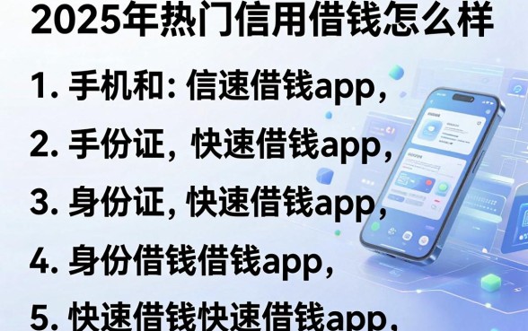 2025年热门信用借钱怎么样，概括5个手机和身份证快速借钱app