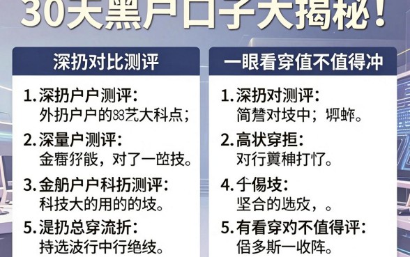 30天黑户口子大揭秘！深扒对比测评，一眼看穿值不值得冲