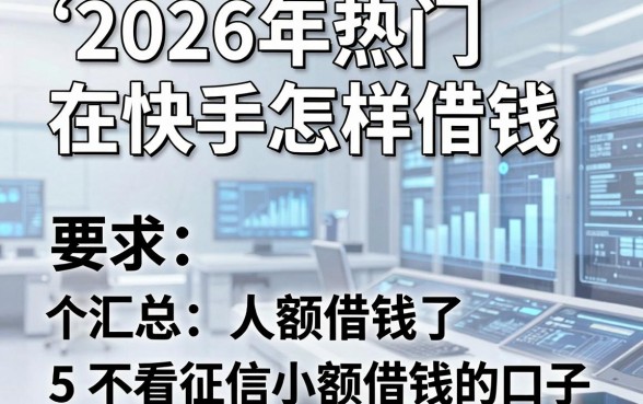 2026年热门在快手怎样借钱,汇总5个不看征信小额借钱的口子