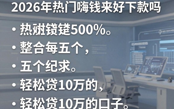 2026年热门嗨钱来好下款吗，整合五个轻松贷10万的口子