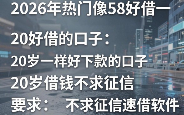 2026年热门像58好借一样好下款的口子,归纳五个20岁借钱不求征信速借软件