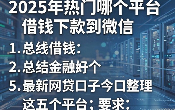 2025年热门哪个平台借钱下款到微信，总结5个最新网贷口子今日整理这五个平台