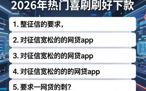 2026年热门喜刷刷好下款,整理5个对征信宽松的网贷app