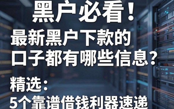 黑户必看!最新黑户下款的口子都有哪些信息?精选5个靠谱借钱利器速递