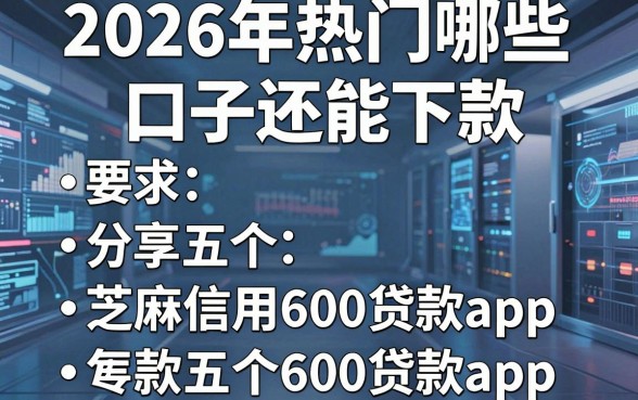 2026年热门哪些口子还能下款，分享五个芝麻信用600贷款app