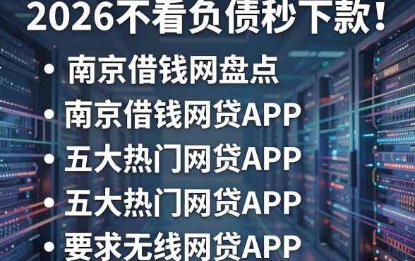 2026不看负债秒下款！南京借钱网盘点五大热门网贷APP