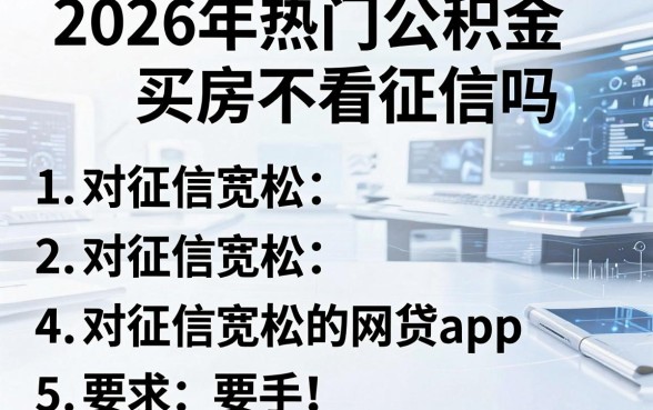 2026年热门公积金买房不看征信吗,整理5个对征信宽松的网贷app