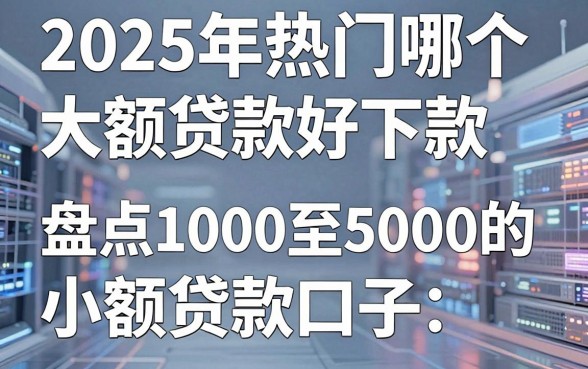 2025年热门哪个大额贷款好下款，盘点5个1000至5000的小额贷款口子