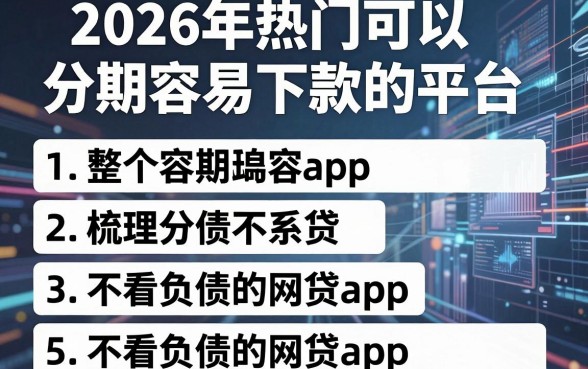 2026年热门可以分期容易下款的平台,梳理5个不看负债的网贷app