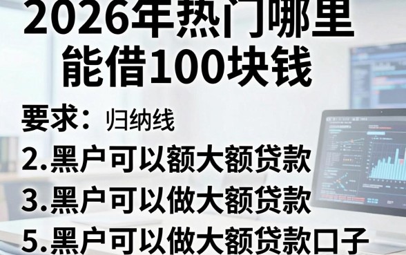 2026年热门哪里能借100块钱，归纳5个黑户可以做大额贷款口子