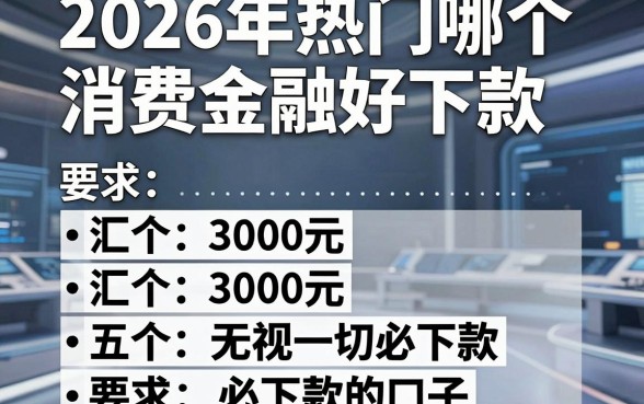 2026年热门哪个消费金融好下款,汇总五个3000元无视一切必下款的口子