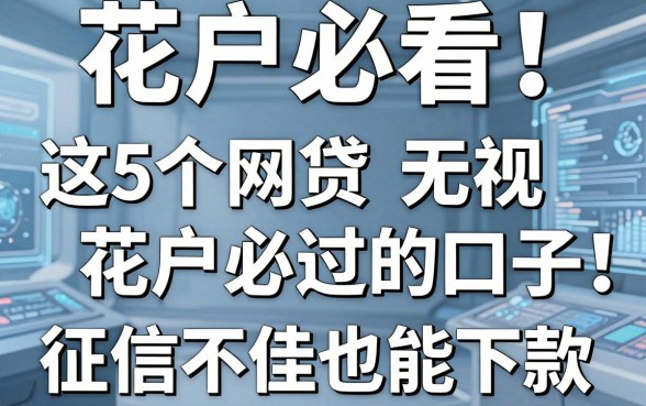 花户必看！这5个网贷无视花户必过的口子，征信不佳也能下款