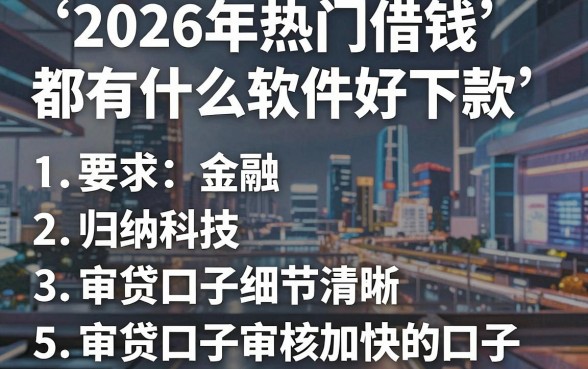2026年热门借钱都有什么软件好下款，归纳5个审贷口子审核加快的口子