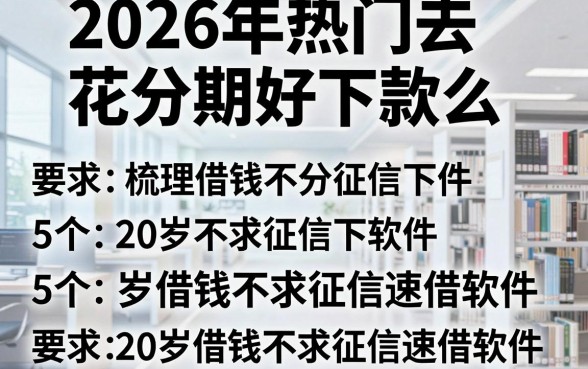 2026年热门去花分期好下款么，梳理5个20岁借钱不求征信速借软件