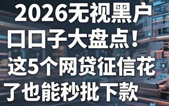 2026无视黑户口子大盘点!这5个网贷征信花了也能秒批下款