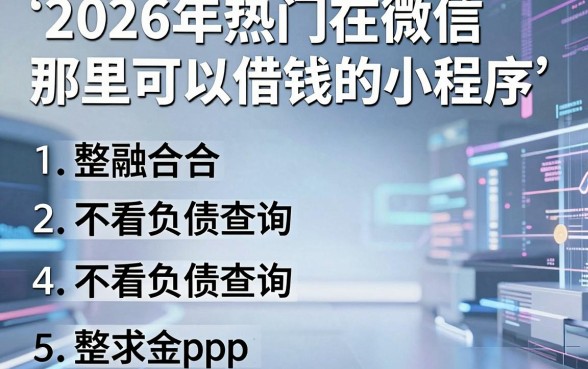 2026年热门在微信那里可以借钱的小程序,整合5个不看负债查询的app