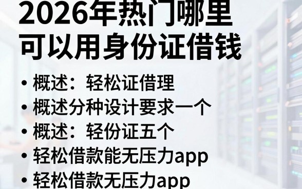 2026年热门哪里可以用身份证借钱，概括五个轻松借款无压力app