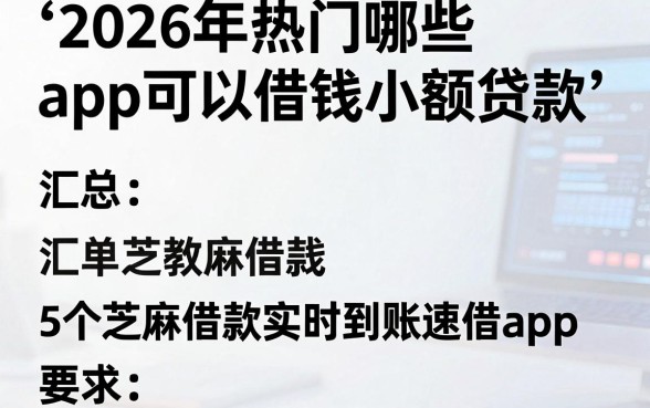 2026年热门哪些app可以借钱小额贷款，汇总5个芝麻借款实时到账速借app