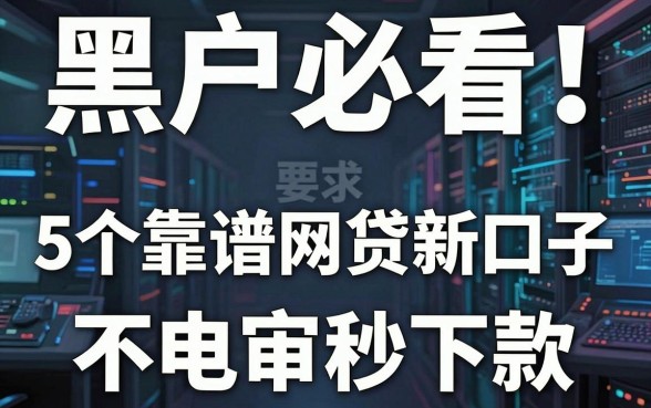 黑户必看!5个靠谱网贷新口子,不电审秒下款